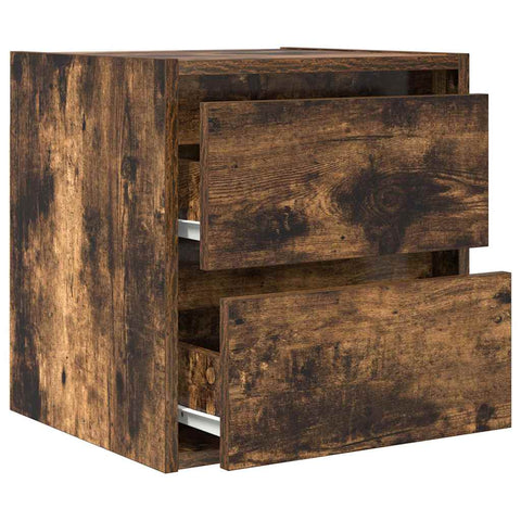 vidaXL Wall-mounted Bedside Cabinet Smoked Oak 38x34x40 cm