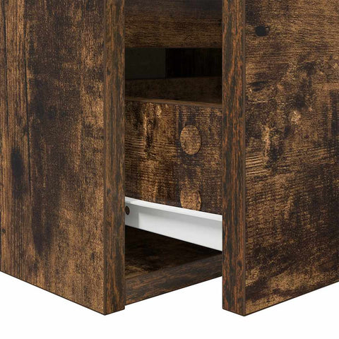 vidaXL Wall-mounted Bedside Cabinet Smoked Oak 38x34x40 cm