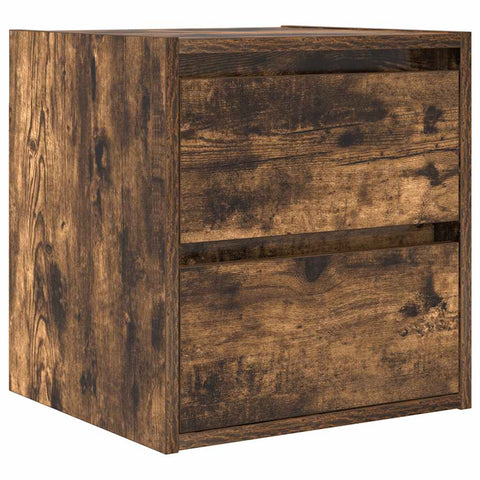 vidaXL Wall-mounted Bedside Cabinets 2 pcs Smoked Oak 38x34x40 cm