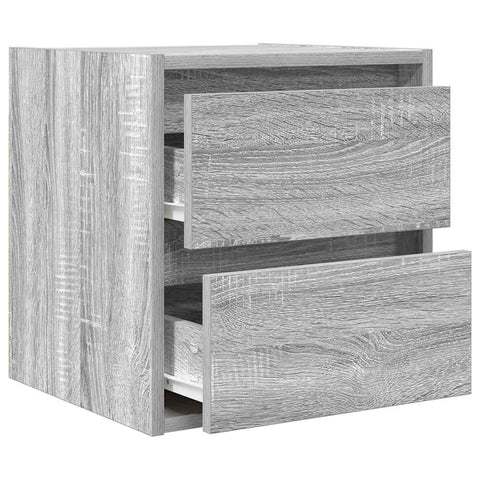 vidaXL Wall-mounted Bedside Cabinet Grey Sonoma 38x34x40 cm