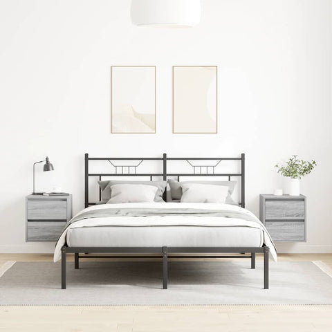 vidaXL Wall-mounted Bedside Cabinets 2 pcs Grey Sonoma 38x34x40 cm