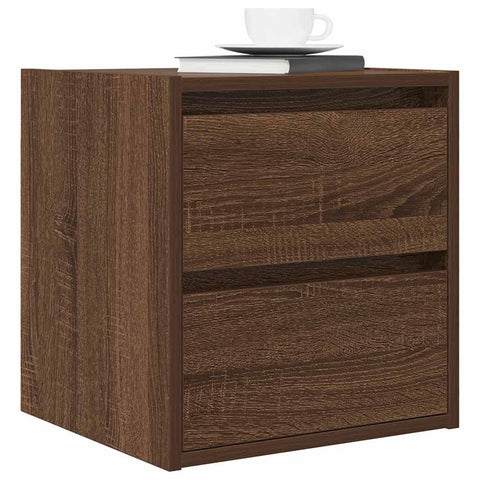 vidaXL Wall-mounted Bedside Cabinet Brown Oak 38x34x40 cm