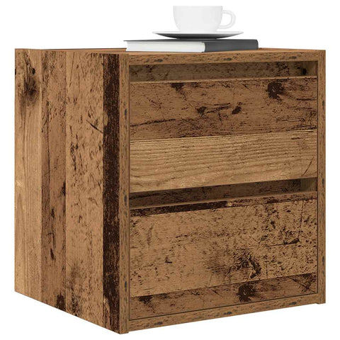 vidaXL Wall-mounted Bedside Cabinet Old Wood 38x34x40 cm