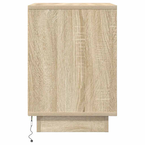 vidaXL Bedside Cabinet with LED Lights Sonoma Oak 38x34x50 cm
