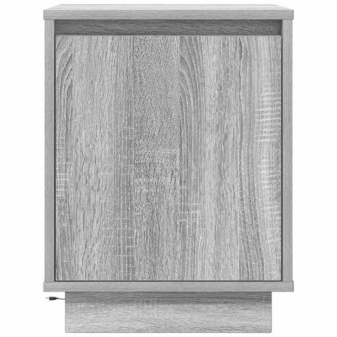 vidaXL Bedside Cabinet with LED Lights Grey Sonoma 38x34x50 cm
