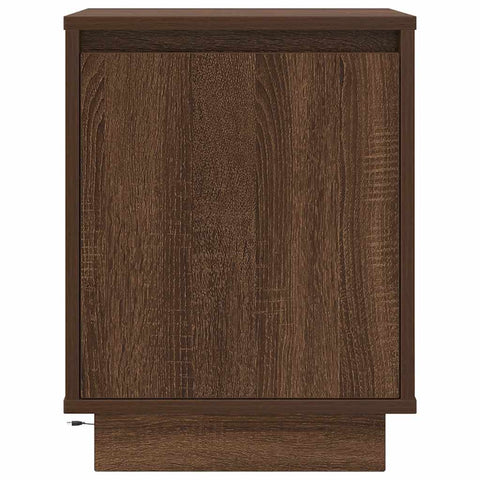 vidaXL Bedside Cabinet with LED Lights Brown Oak 38x34x50 cm