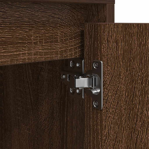 vidaXL Bedside Cabinet with LED Lights Brown Oak 38x34x50 cm