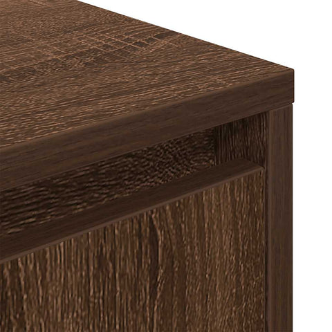 vidaXL Bedside Cabinet with LED Lights Brown Oak 38x34x50 cm
