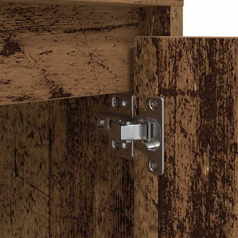 vidaXL Bedside Cabinet with LED Lights Old Wood 38x34x50 cm