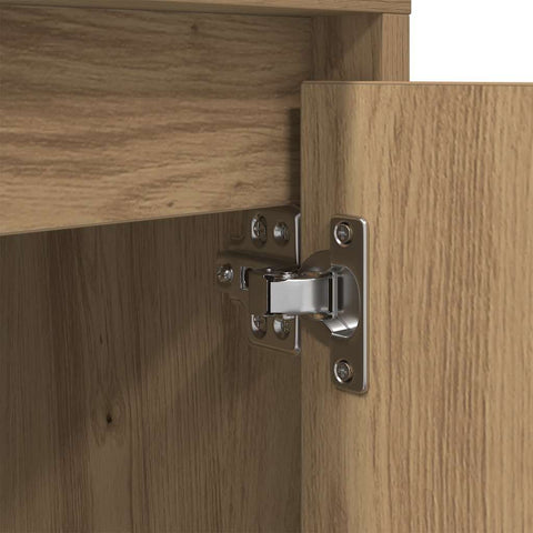 vidaXL Bedside Cabinet with LED Lights Artisan Oak 38x34x50 cm