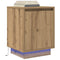 vidaXL Bedside Cabinet with LED Lights Artisan Oak 38x34x50 cm