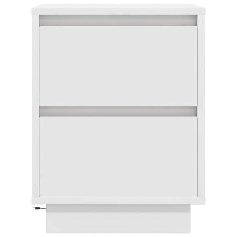 vidaXL Bedside Cabinet with LED Lights White 38x34x50 cm
