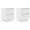 vidaXL Bedside Cabinets with LED Lights 2 pcs White 38x34x50 cm