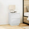vidaXL Bedside Cabinets with LED Lights 2 pcs White 38x34x50 cm