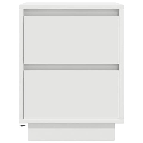 vidaXL Bedside Cabinets with LED Lights 2 pcs White 38x34x50 cm