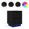 vidaXL Bedside Cabinet with LED Lights Black 38x34x50 cm