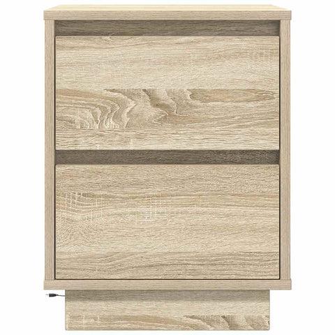 vidaXL Bedside Cabinet with LED Lights Sonoma Oak 38x34x50 cm