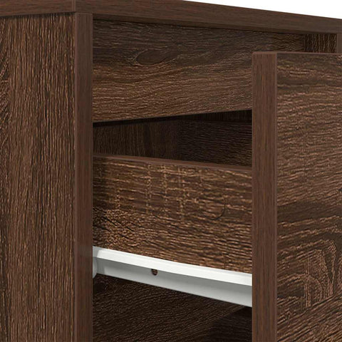 vidaXL Bedside Cabinet with LED Lights Brown Oak 38x34x50 cm