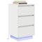 vidaXL Bedside Cabinet with LED Lights White 38x34x65 cm
