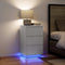 vidaXL Bedside Cabinet with LED Lights White 38x34x65 cm