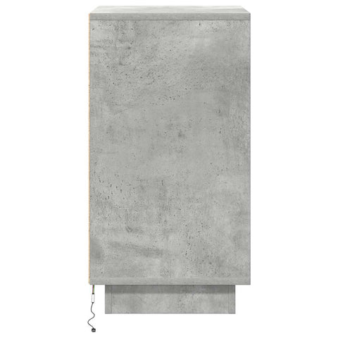 vidaXL Bedside Cabinet with LED Lights Concrete Grey 38x34x65 cm
