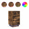 vidaXL Bedside Cabinet with LED Lights Smoked Oak 38x34x65 cm