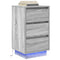 vidaXL Bedside Cabinet with LED Lights Grey Sonoma 38x34x65 cm