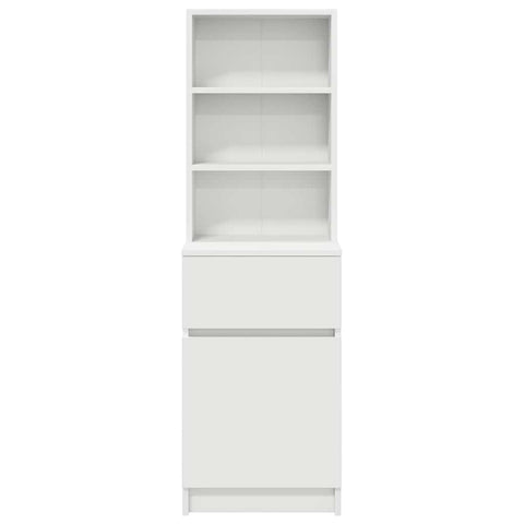 vidaXL Bedside Cabinet White 39x35x125 cm Engineered Wood