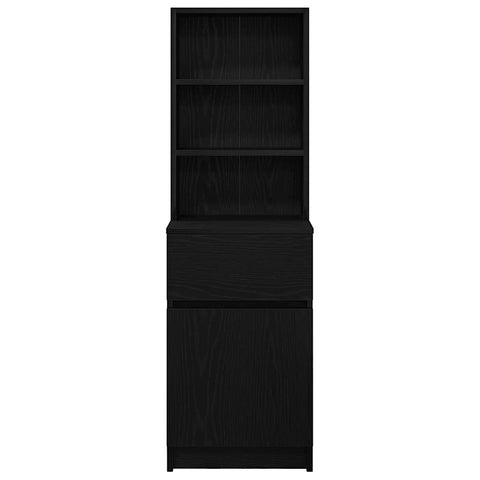 vidaXL Bedside Cabinet Black 39x35x125 cm Engineered Wood