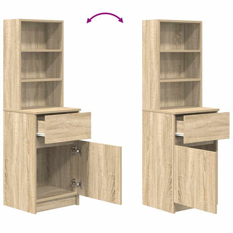 vidaXL Bedside Cabinet Sonoma Oak 39x35x125 cm Engineered Wood