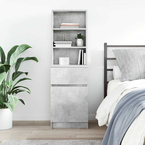 vidaXL Bedside Cabinet Concrete Grey 39x35x125 cm Engineered Wood