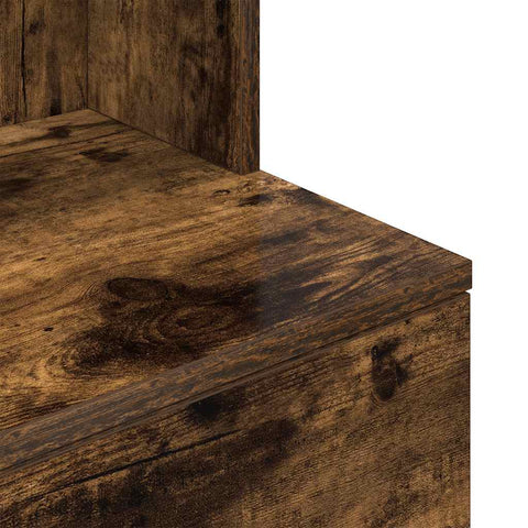 vidaXL Bedside Cabinet Smoked Oak 39x35x125 cm Engineered Wood