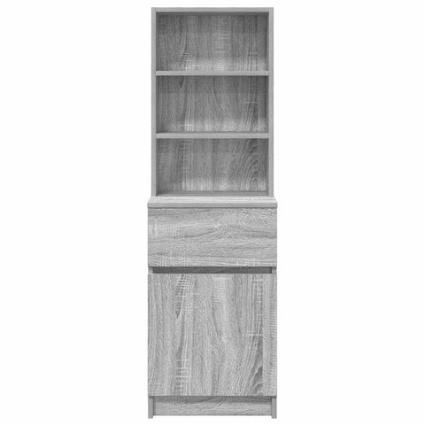 vidaXL Bedside Cabinet Grey Sonoma 39x35x125 cm Engineered Wood
