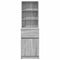 vidaXL Bedside Cabinet Grey Sonoma 39x35x125 cm Engineered Wood