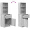 vidaXL Bedside Cabinet Grey Sonoma 39x35x125 cm Engineered Wood