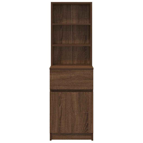 vidaXL Bedside Cabinet Brown Oak 39x35x125 cm Engineered Wood