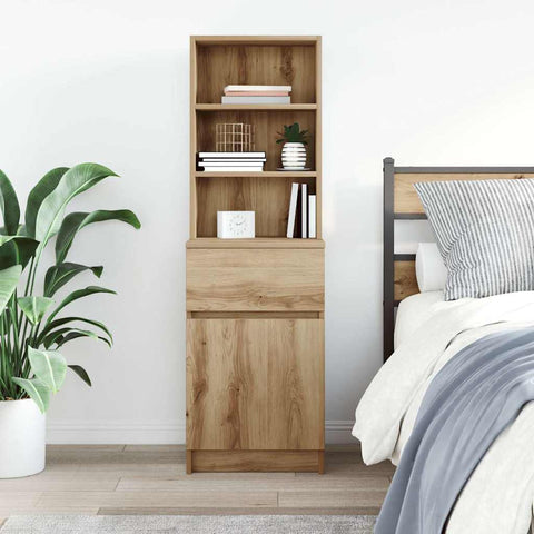 vidaXL Bedside Cabinet Artisan Oak 39x35x125 cm Engineered Wood