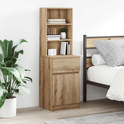vidaXL Bedside Cabinet Artisan Oak 39x35x125 cm Engineered Wood