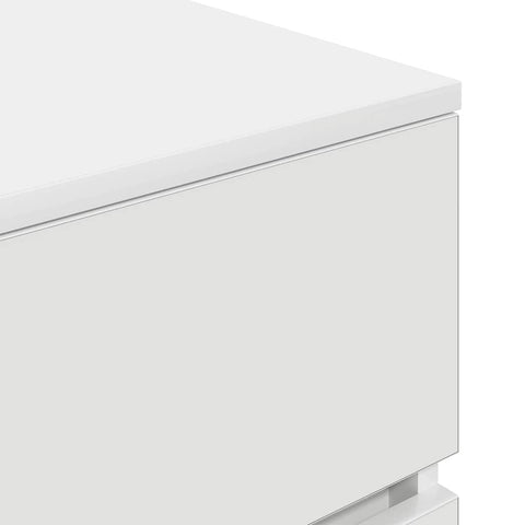 vidaXL Bedside Cabinet White 39x35x65 cm Engineered Wood