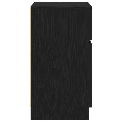 vidaXL Bedside Cabinet Black 39x35x65 cm Engineered Wood