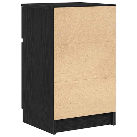 vidaXL Bedside Cabinet Black 39x35x65 cm Engineered Wood
