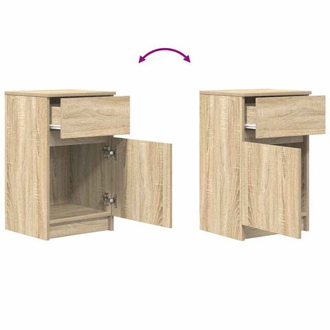vidaXL Bedside Cabinets 2 pcs Sonoma Oak 39x35x65 cm Engineered Wood