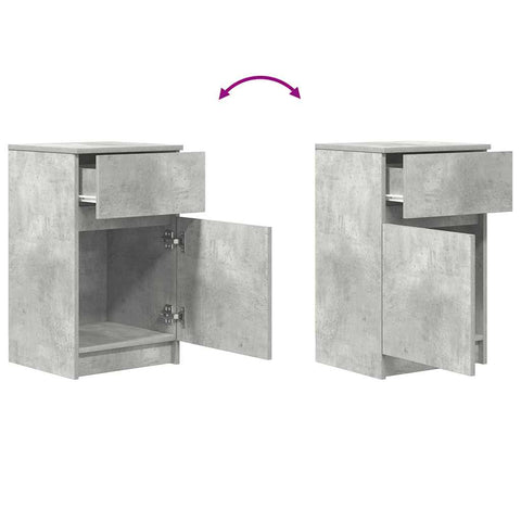 vidaXL Bedside Cabinet Concrete Grey 39x35x65 cm Engineered Wood