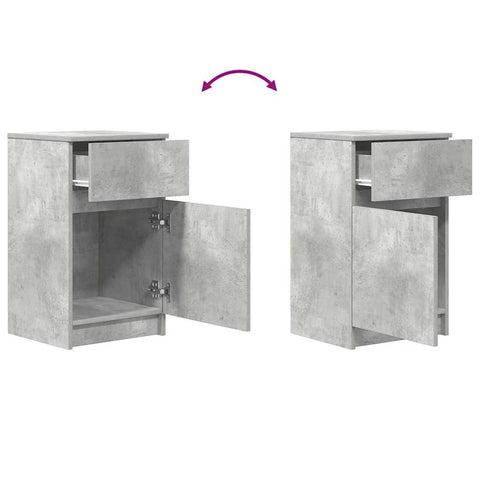 vidaXL Bedside Cabinets 2 pcs Concrete Grey 39x35x65 cm Engineered Wood