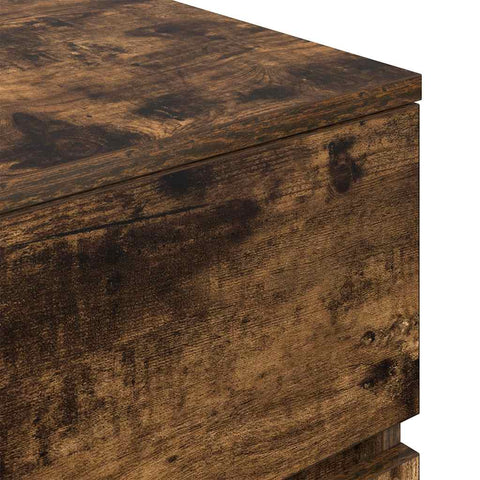 vidaXL Bedside Cabinet Smoked Oak 39x35x65 cm Engineered Wood