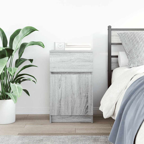 vidaXL Bedside Cabinet Grey Sonoma 39x35x65 cm Engineered Wood