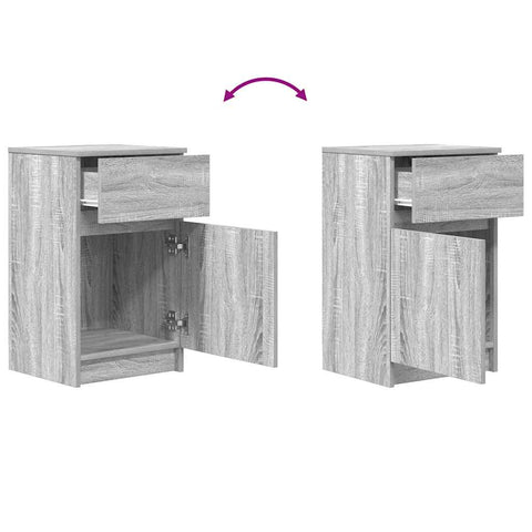 vidaXL Bedside Cabinet Grey Sonoma 39x35x65 cm Engineered Wood