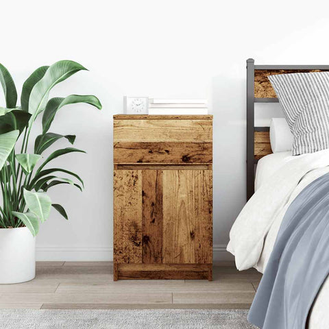 vidaXL Bedside Cabinet Old Wood 39x35x65 cm Engineered Wood