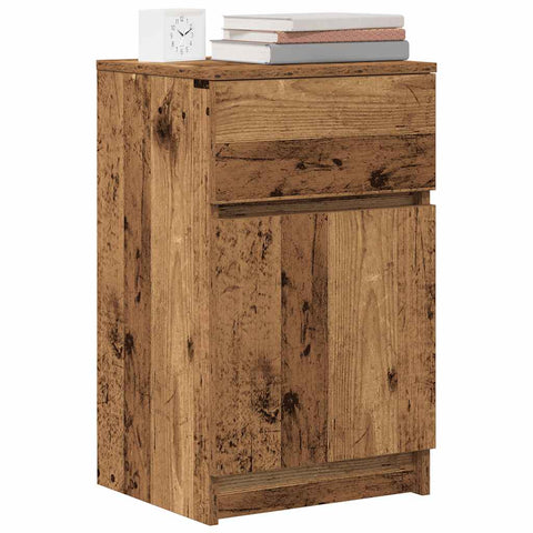 vidaXL Bedside Cabinet Old Wood 39x35x65 cm Engineered Wood