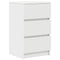 vidaXL Bedside Cabinet with 3 Drawers White 39x35x65 cm